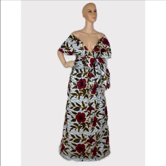 Handmade African print Ankara Handmade Infinity Floral Maxi Dress - Picture 2 of 5